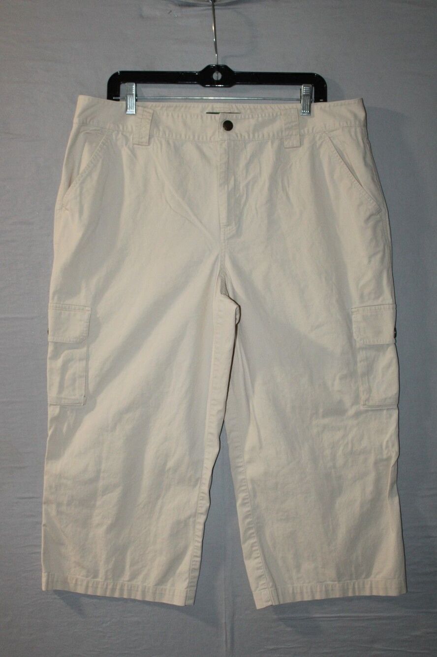 Ralph Lauren Womens Beige Cargo Capri Pants Size 14 Casual Summer